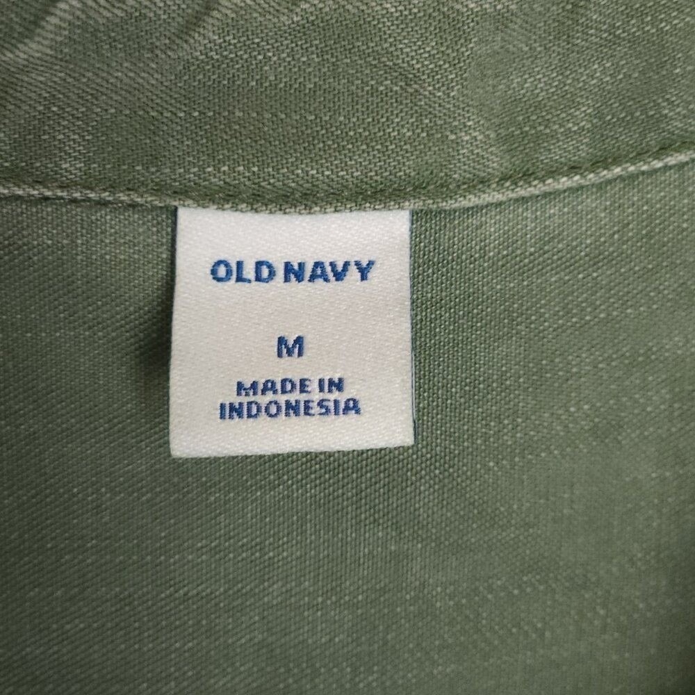 OLD NAVY Tencel Lyocell Sage Green Shirt Dress Medium Boho Eco - Picture 4 of 6